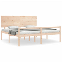 Letto per Anziani con Testiera Bianco Super King Legno Massello 3195496
