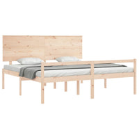Letto per Anziani con Testiera Bianco Super King Legno Massello 3195496