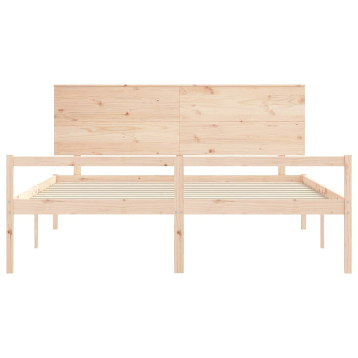 Letto per Anziani con Testiera Bianco Super King Legno Massello 3195496