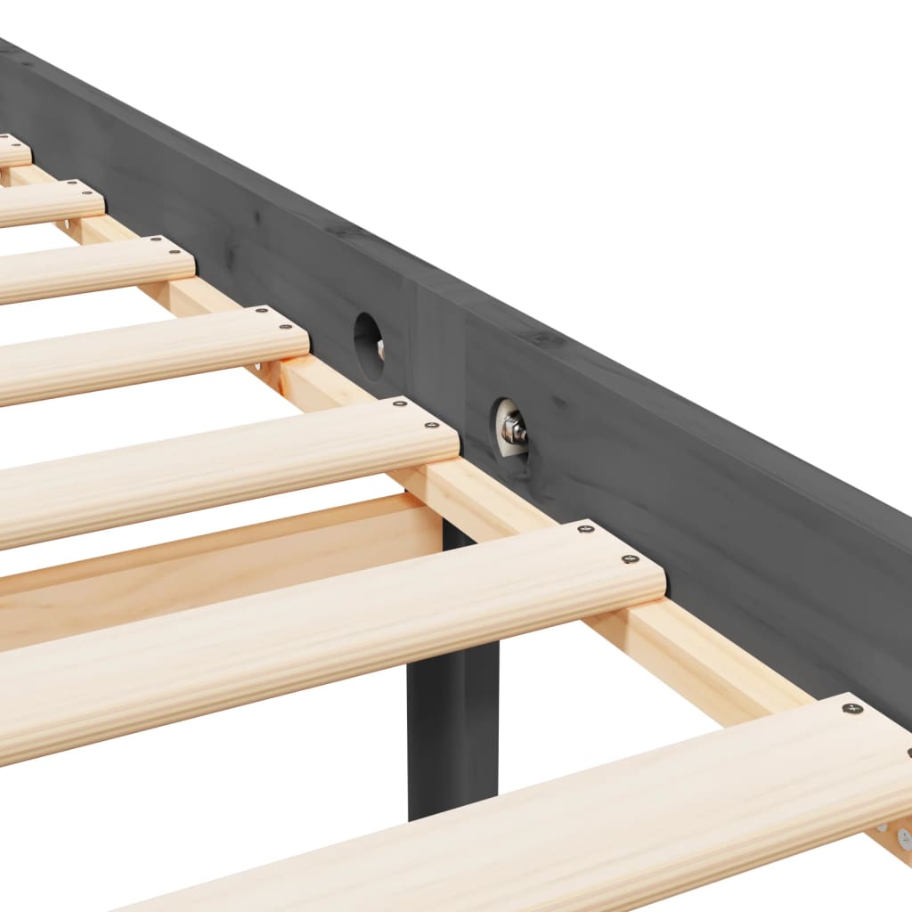 Letto per Anziani con Testiera Grigio 200x200 cm Legno Massello 3195503