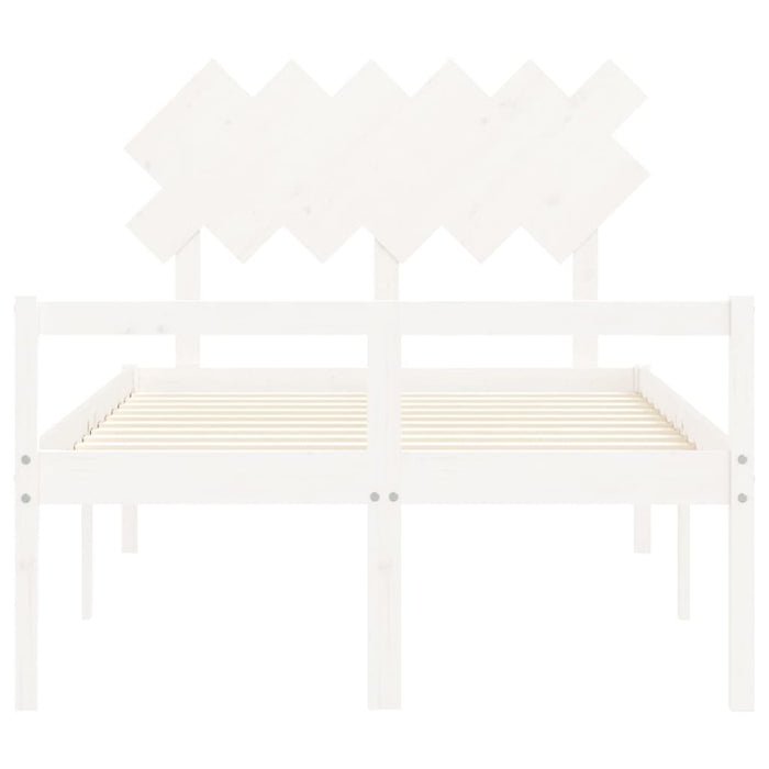 Letto per Anziani Bianco Testiera Small Double Legno Massello 3195517