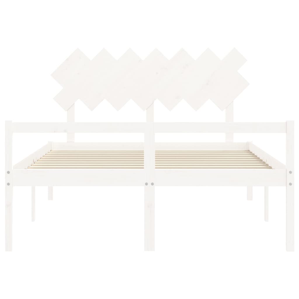 Letto per Anziani con Testiera Bianco 140x190 cm Legno Massello 3195527