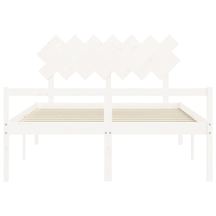 Letto per Anziani con Testiera Bianco 140x190 cm Legno Massello 3195527
