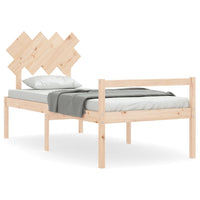 Letto per Anziani con Testiera 90x200 cm in Legno Massello 3195531