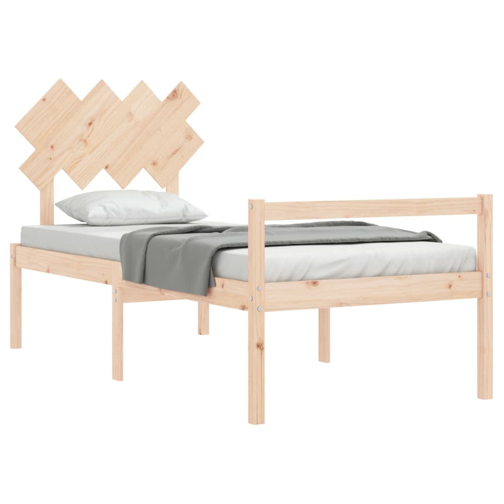Letto per Anziani con Testiera 90x200 cm in Legno Massello 3195531