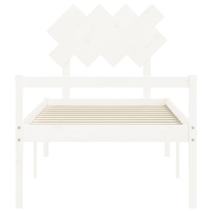 Letto per Anziani con Testiera Bianco 90x200 cm Legno Massello 3195532