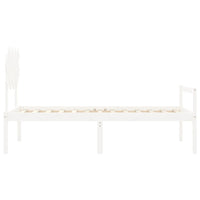 Letto per Anziani con Testiera Bianco 90x200 cm Legno Massello 3195532