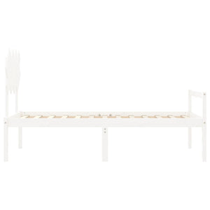 Letto per Anziani con Testiera Bianco 90x200 cm Legno Massello 3195532