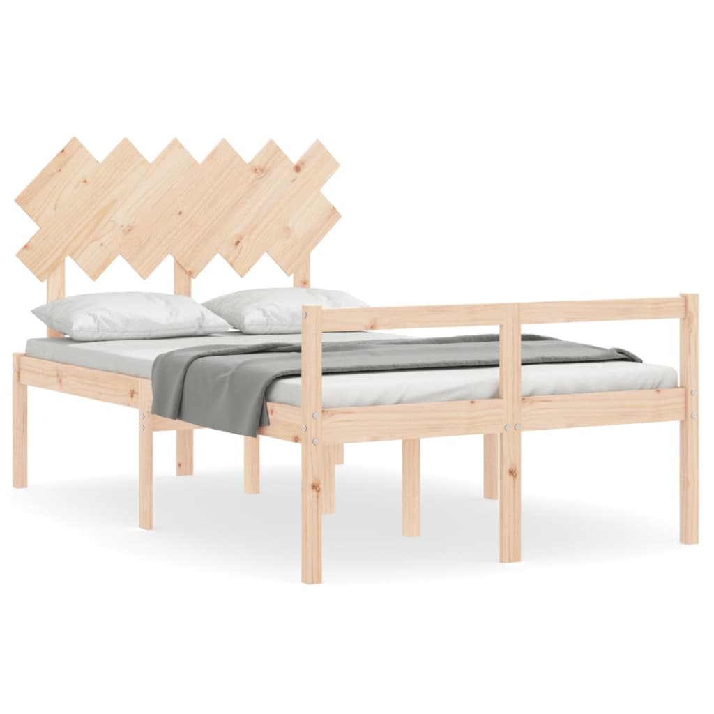 Letto per Anziani con Testiera 120x200 cm in Legno Massello 3195541
