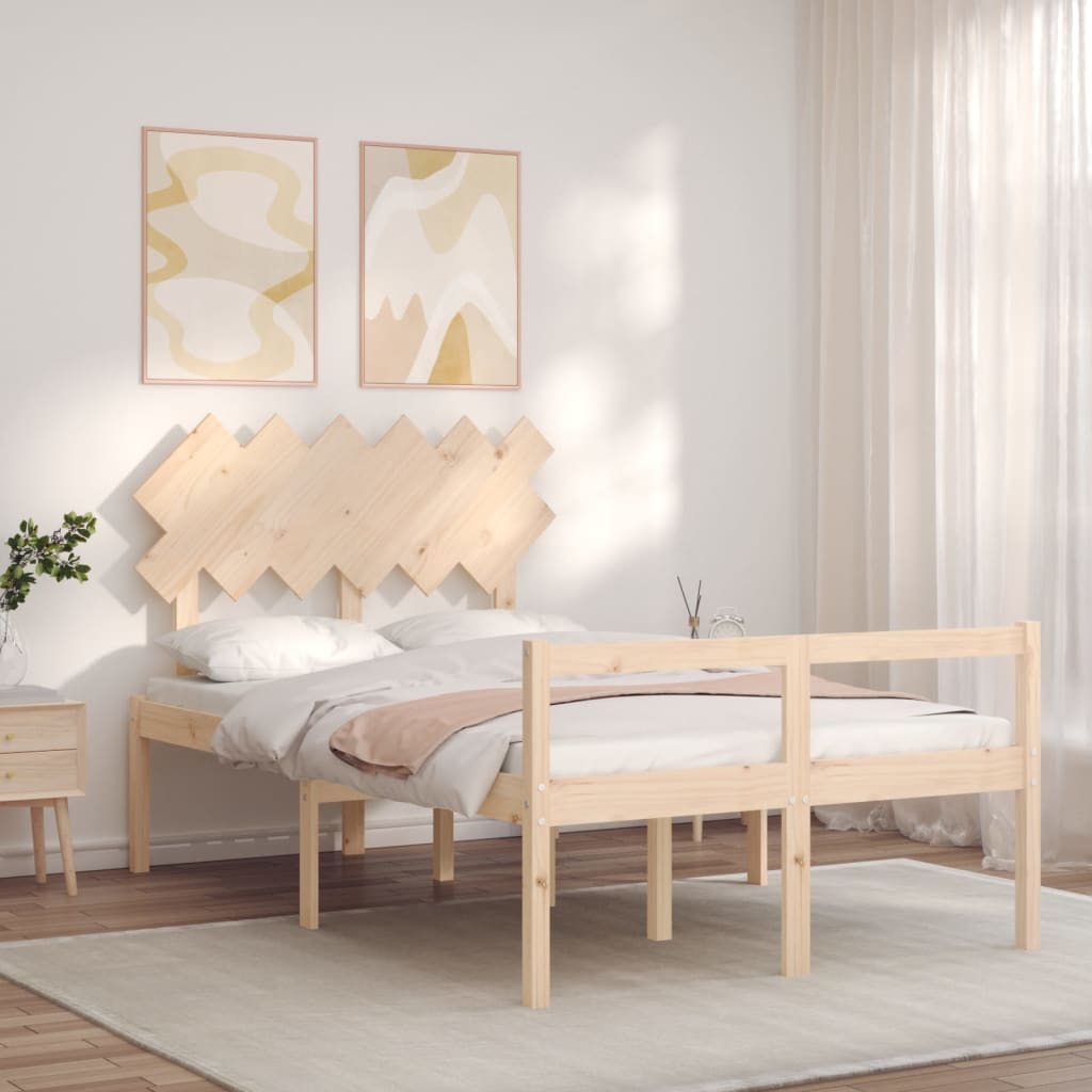 Letto per Anziani con Testiera 120x200 cm in Legno Massello 3195541