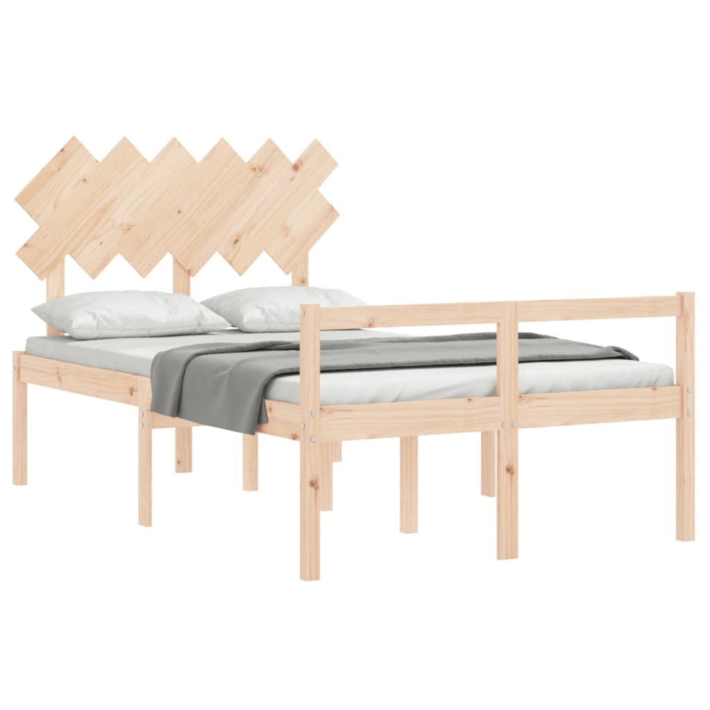 Letto per Anziani con Testiera 120x200 cm in Legno Massello 3195541