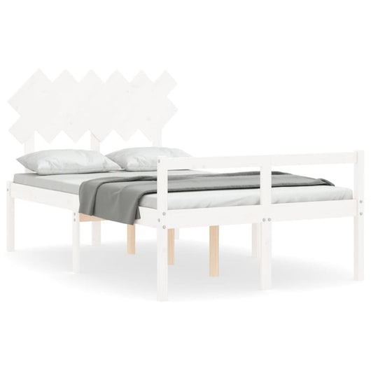 Letto per Anziani con Testiera Bianco 120x200 cm Legno Massellocod mxl 124982