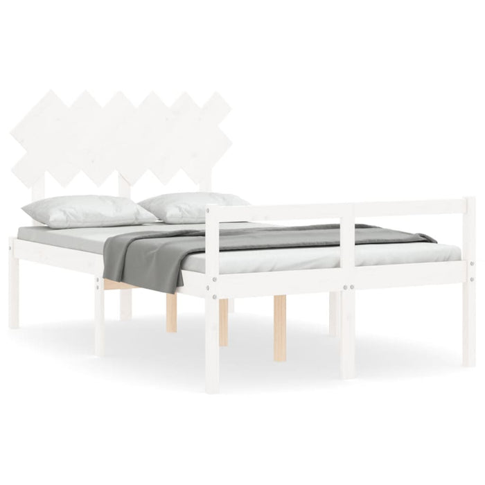 Letto per Anziani con Testiera Bianco 120x200 cm Legno Massellocod mxl 124982