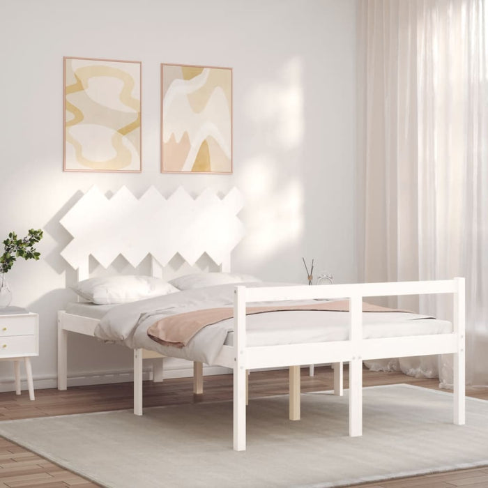 Letto per Anziani con Testiera Bianco 120x200 cm Legno Massello 3195542