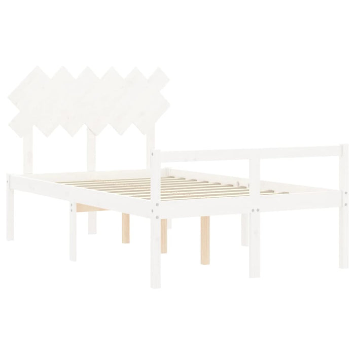 Letto per Anziani con Testiera Bianco 120x200 cm Legno Massello 3195542