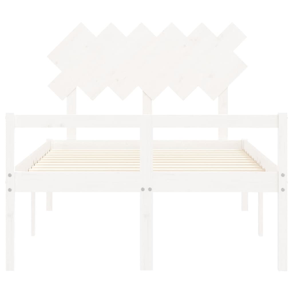 Letto per Anziani con Testiera Bianco 120x200 cm Legno Massello 3195542