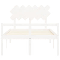 Letto per Anziani con Testiera Bianco 120x200 cm Legno Massello 3195542