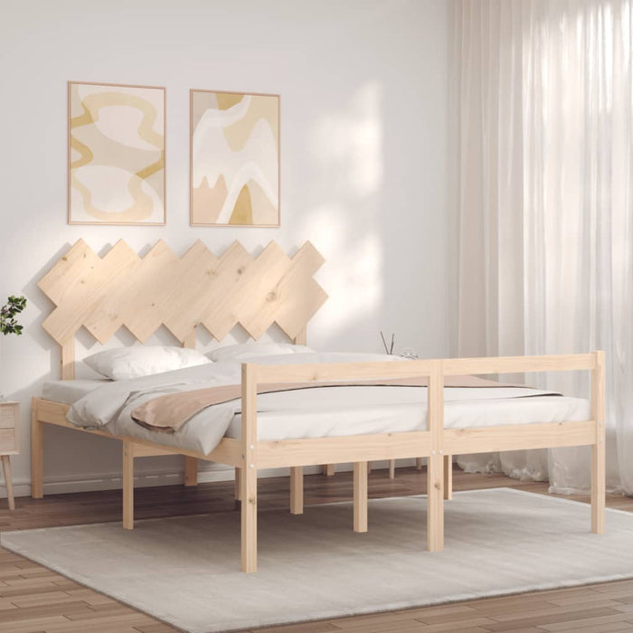Letto per Anziani con Testiera 140x200 cm in Legno Massello 3195546