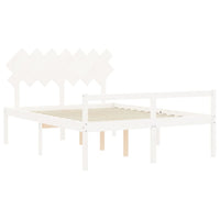 Letto per Anziani con Testiera Bianco 140x200 cm Legno Massello 3195547