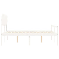 Letto per Anziani con Testiera Bianco 140x200 cm Legno Massello 3195547