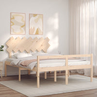 Letto per Anziani con Testiera King in Legno Massello 3195551