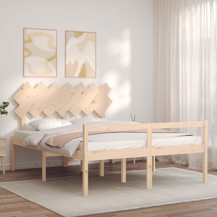 Letto per Anziani con Testiera King in Legno Massello 3195551