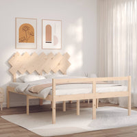 Letto per Anziani con Testiera King in Legno Massello 3195551