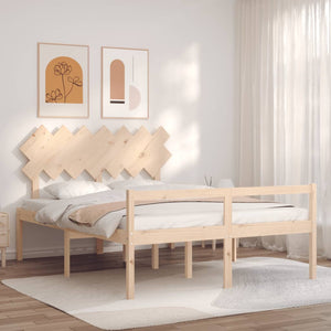 Letto per Anziani con Testiera King in Legno Massello 3195551