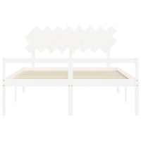 vidaXL Letto per Anziani con Testiera Bianco 160x200 cm Legno Massello