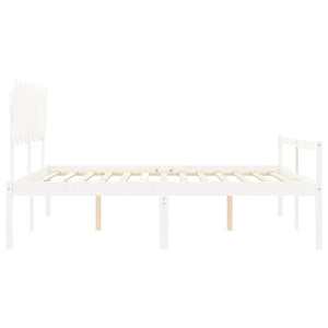 Letto per Anziani con Testiera Bianco Super King Legno Massello 3195562