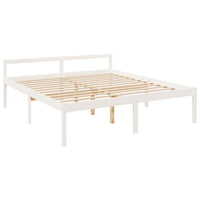 Letto per Anziani con Testiera Bianco Super King Legno Massello 3195562