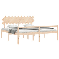 Letto per Anziani con Testiera 200x200 cm in Legno Massello 3195566