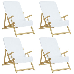 Asciugamani da Spiaggia 4 pz Bianchi 60x135 cm Tessuto 400 GSMcod mxl 126581