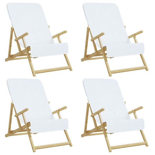 Asciugamani da Spiaggia 4 pz Bianchi 60x135 cm Tessuto 400 GSMcod mxl 126581
