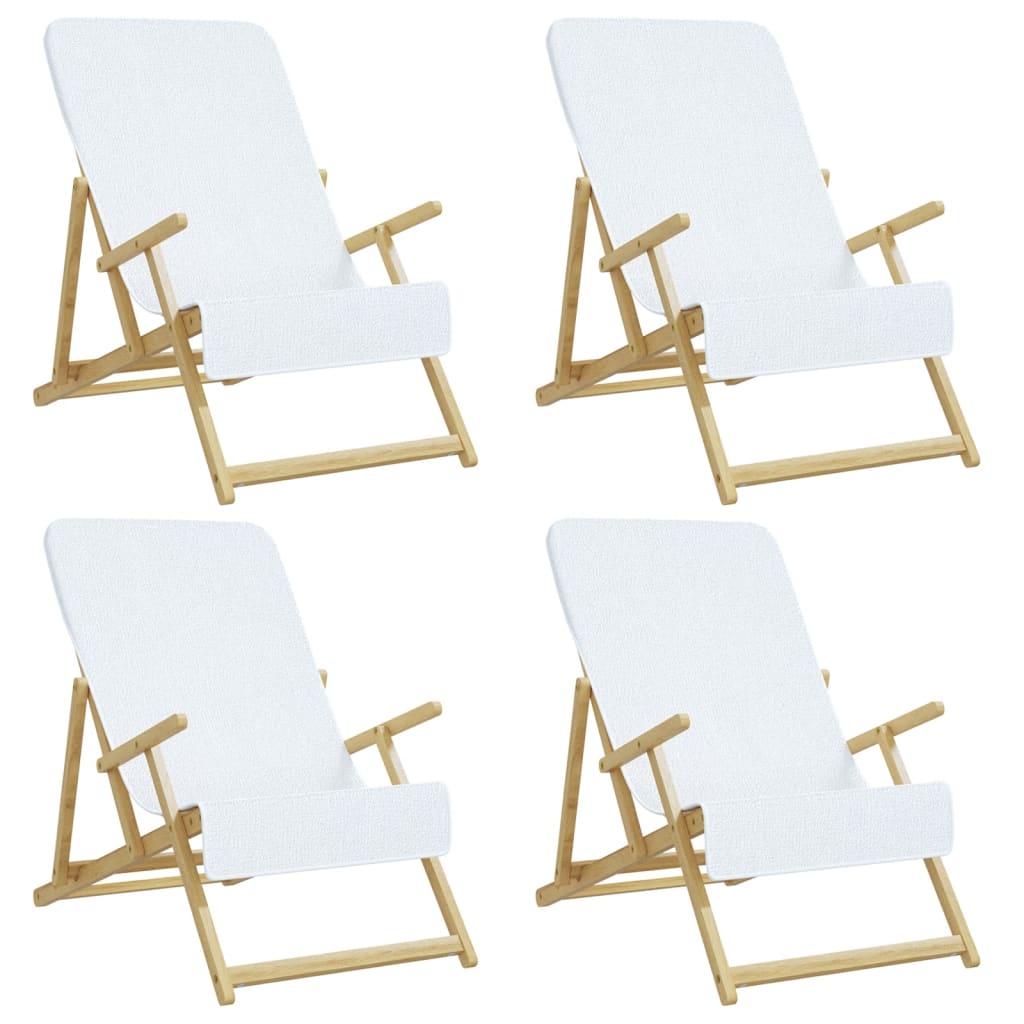 Asciugamani da Spiaggia 4 pz Bianchi 60x135 cm Tessuto 400 GSM 3157050