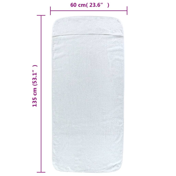 Asciugamani da Spiaggia 4 pz Bianchi 60x135 cm Tessuto 400 GSM 3157050