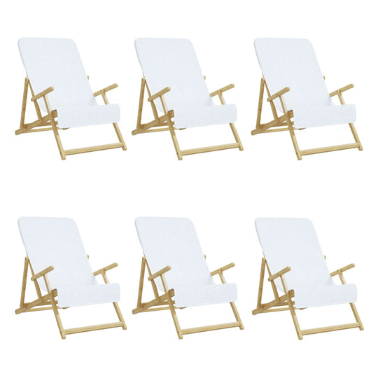 Asciugamani da Spiaggia 6 pz Bianchi 60x135 cm Tessuto 400 GSM 3157051