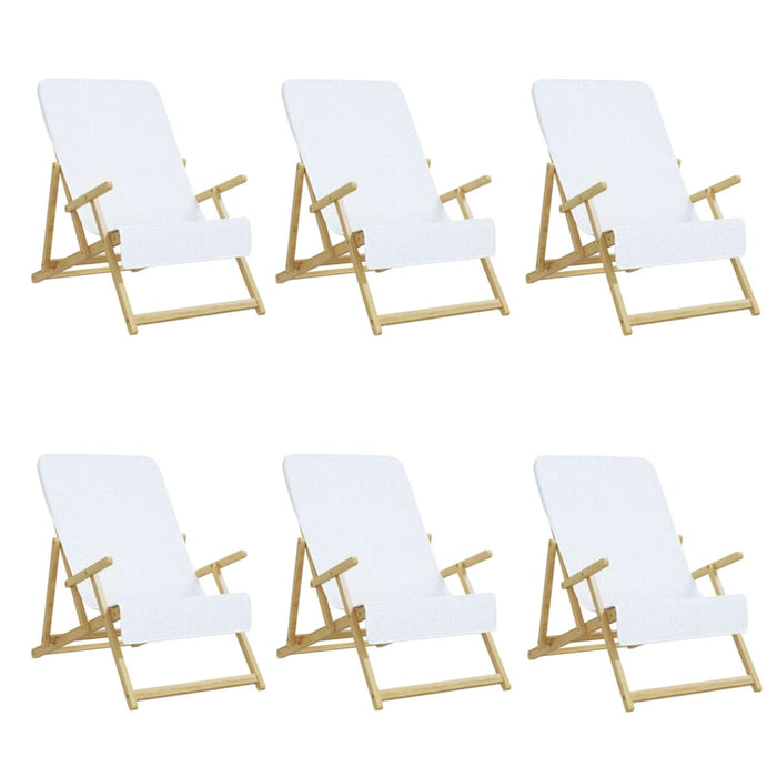 Asciugamani da Spiaggia 6 pz Bianchi 60x135 cm Tessuto 400 GSM 3157051
