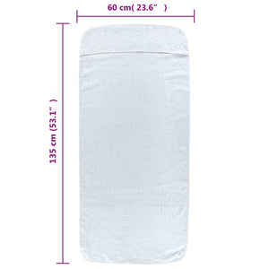 Asciugamani da Spiaggia 6 pz Bianchi 60x135 cm Tessuto 400 GSM 3157051