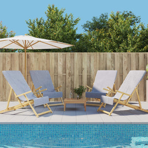 Asciugamani da Spiaggia 4 pz Grigi 60x135 cm in Tessuto 400 GSM 3157052