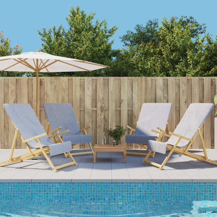 Asciugamani da Spiaggia 4 pz Grigi 60x135 cm in Tessuto 400 GSMcod mxl 126576