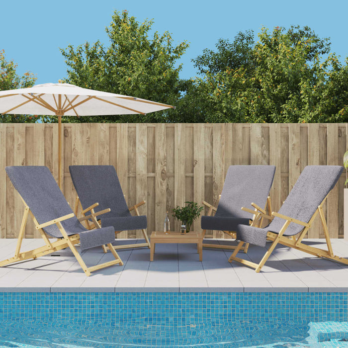 Asciugamani da Spiaggia 4pz Antracite 60x135 cm Tessuto 400 GSM 3157054