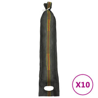 Sacchi di Sabbia 10 pz Verde Scuro 103x25 cm in HDPE 154881
