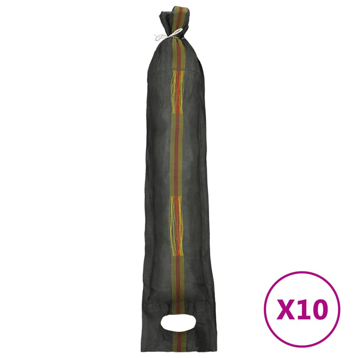 Sacchi di Sabbia 10 pz Verde Scuro 103x25 cm in HDPE 154881