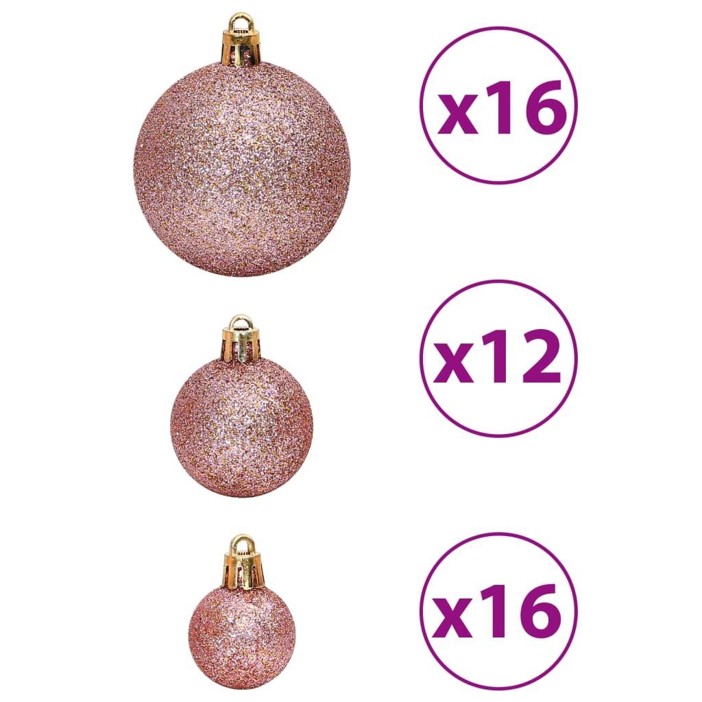 Palline di Natale 100 pz Rosa e Rosato 3 / 4 / 6 cm 356102