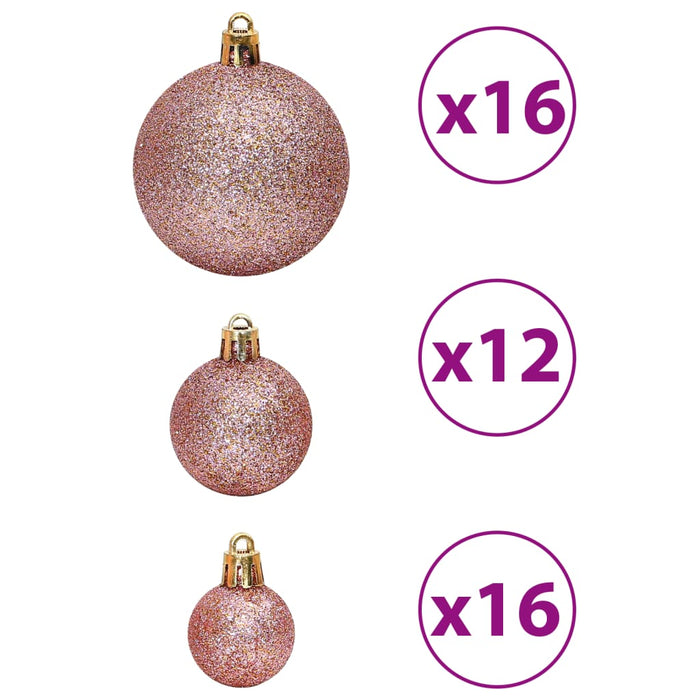 Palline di Natale 100 pz Rosa e Rosato 3 / 4 / 6 cm 356102