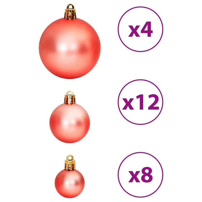 Palline di Natale 100 pz Rosa e Rosato 3 / 4 / 6 cm 356102