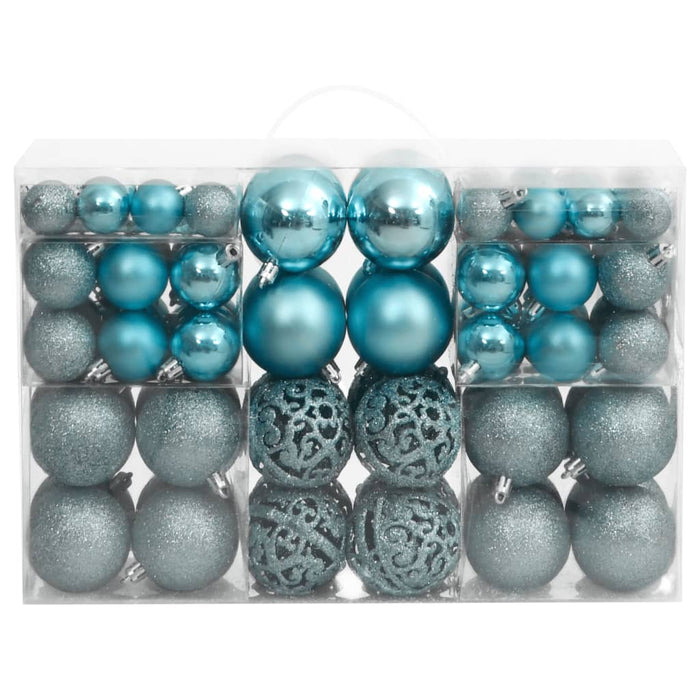 Palline di Natale 100 pz Turchesi 3 / 4 / 6 cm 356104
