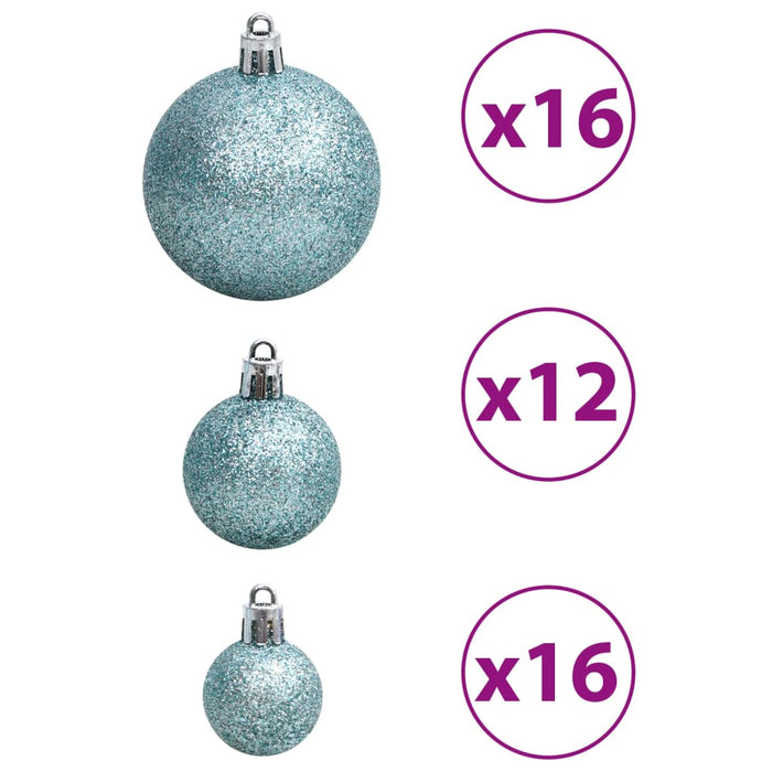 Palline di Natale 100 pz Turchesi 3 / 4 / 6 cm 356104