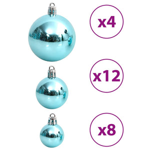 Palline di Natale 100 pz Turchesi 3 / 4 / 6 cm 356104